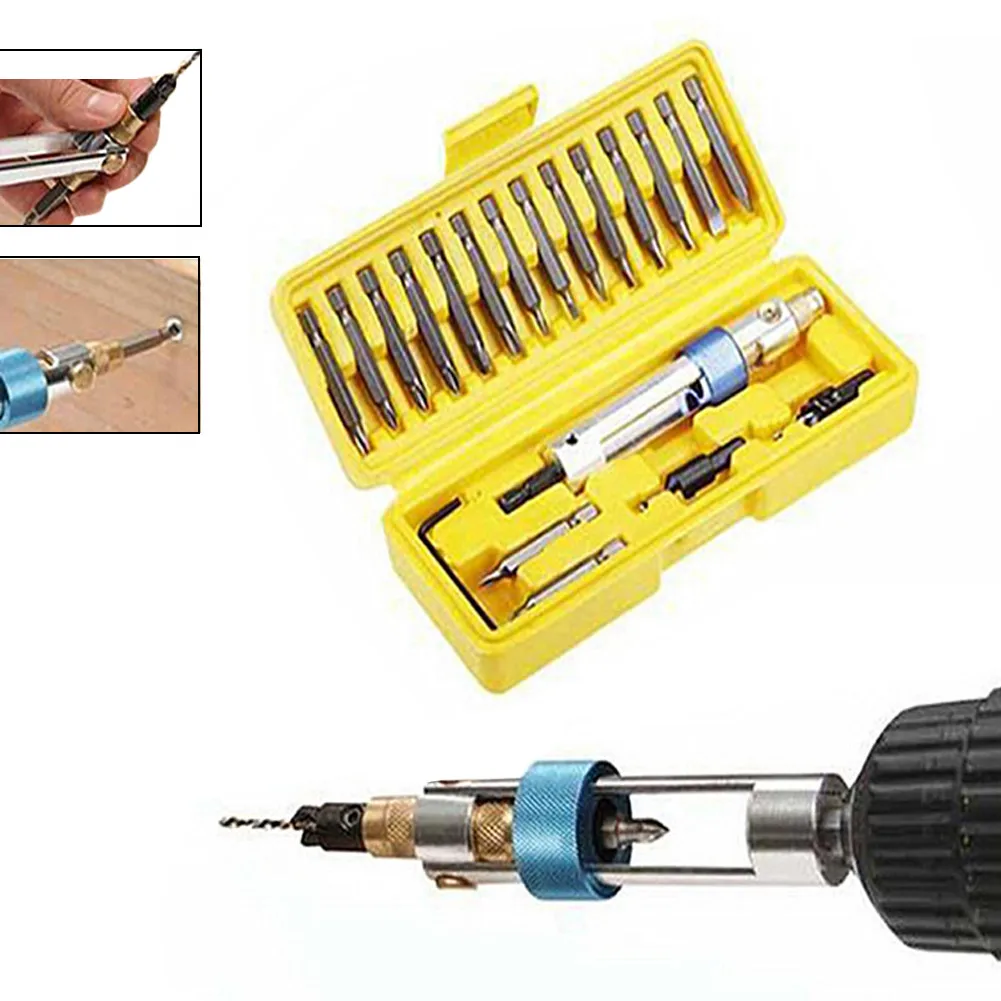 

20pcs Swivel Head Drill Driver Bit Set Quick-Change HSS Countersink Drill Driver Bit Screwdriver Drilling Home Tool Set with Box