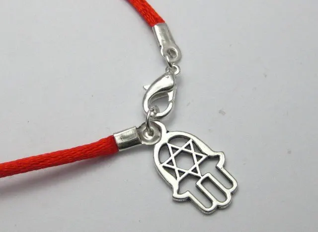 10 Mixed Kabbalah Hand Charms Red String Good Luck Bracelets