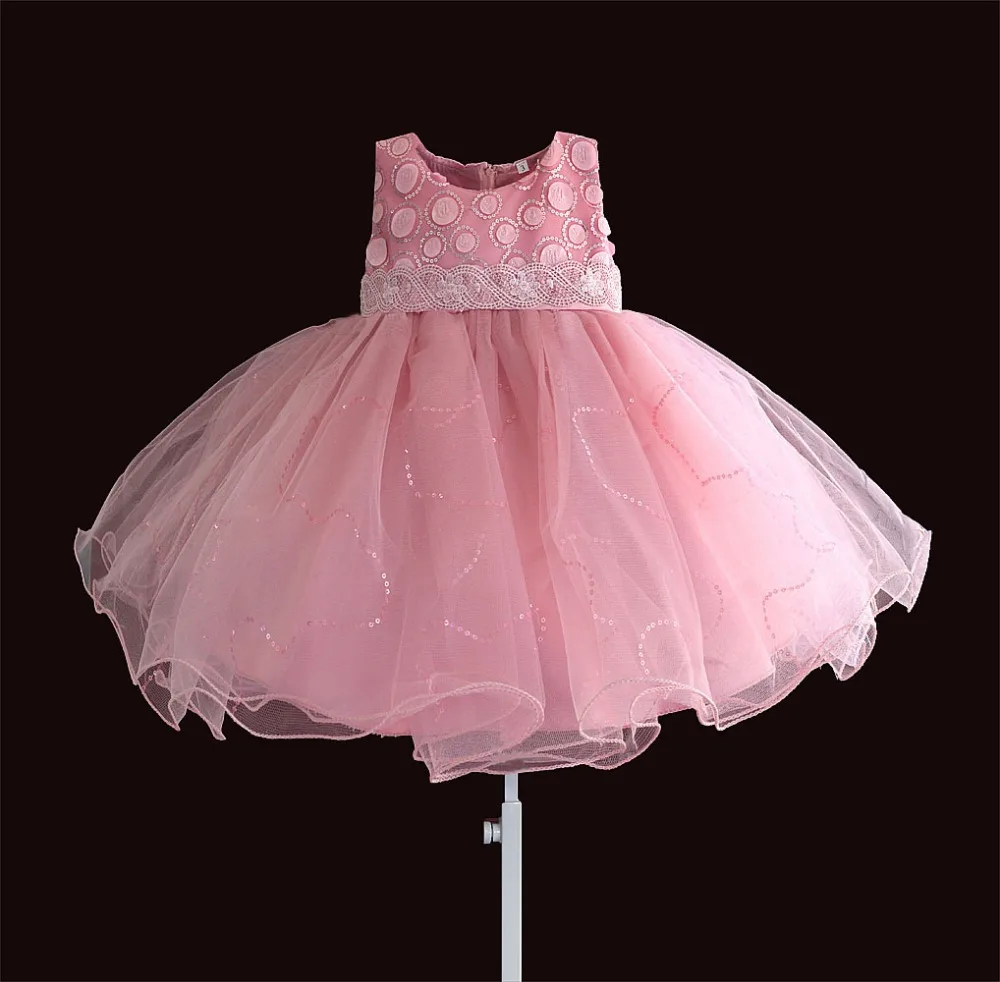 

Fashion Sequined Baby Girls Wedding Dress Christening Kids Dresses for Party 1 year Birthday baby cloting vestido infantil 6M-4T