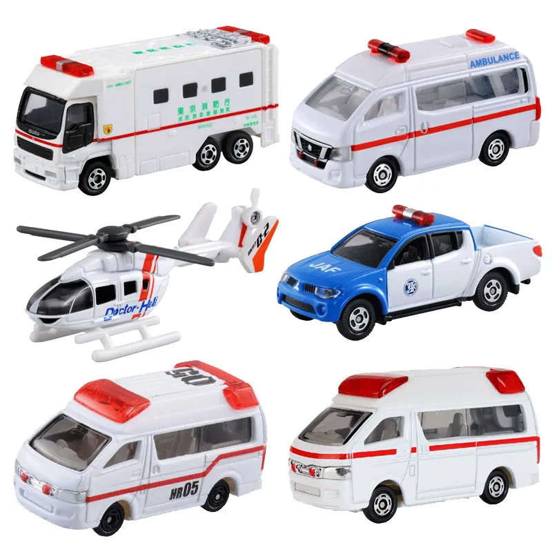 471066: Geniune Tomica Doctor Helicopter, Ambulance ve Road Service Metal Diecast Araçlar