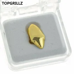 TOPGRILLZ Vampire Fang Single Cap Gold Tone Canine Tooth Grills Fangs Dracula Teeth Grillz,Gift