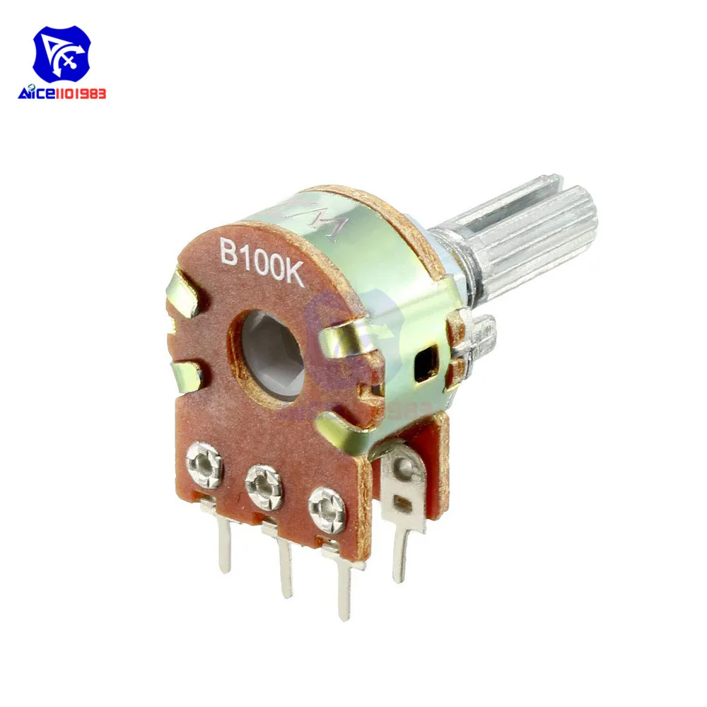 Stereo-Potentiometer Linear 50 KOhm – Drehregler Mit Metallachse, Inkl. Mutter Und Scheibe, 300° Drehwinkel