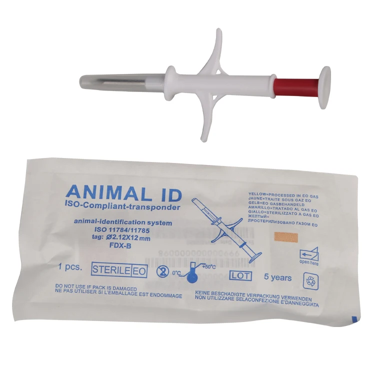 50PCS (Arowana/Mouse. RFID syringe with 2.12x12mm animal glass tag pet Animal Guard Standard Microchip & Implanter