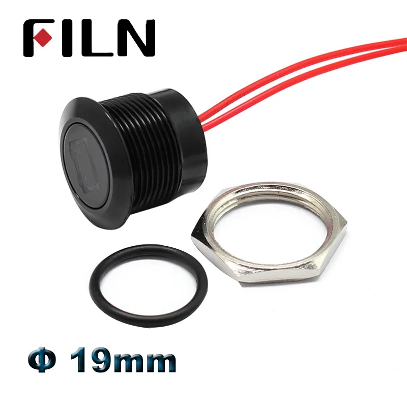 19mm Waterproof Lamp 12V LED Car Boat LED Marine Warning Dashboard Signal Lights Instrument Pilot light Aluminium Alloy Black