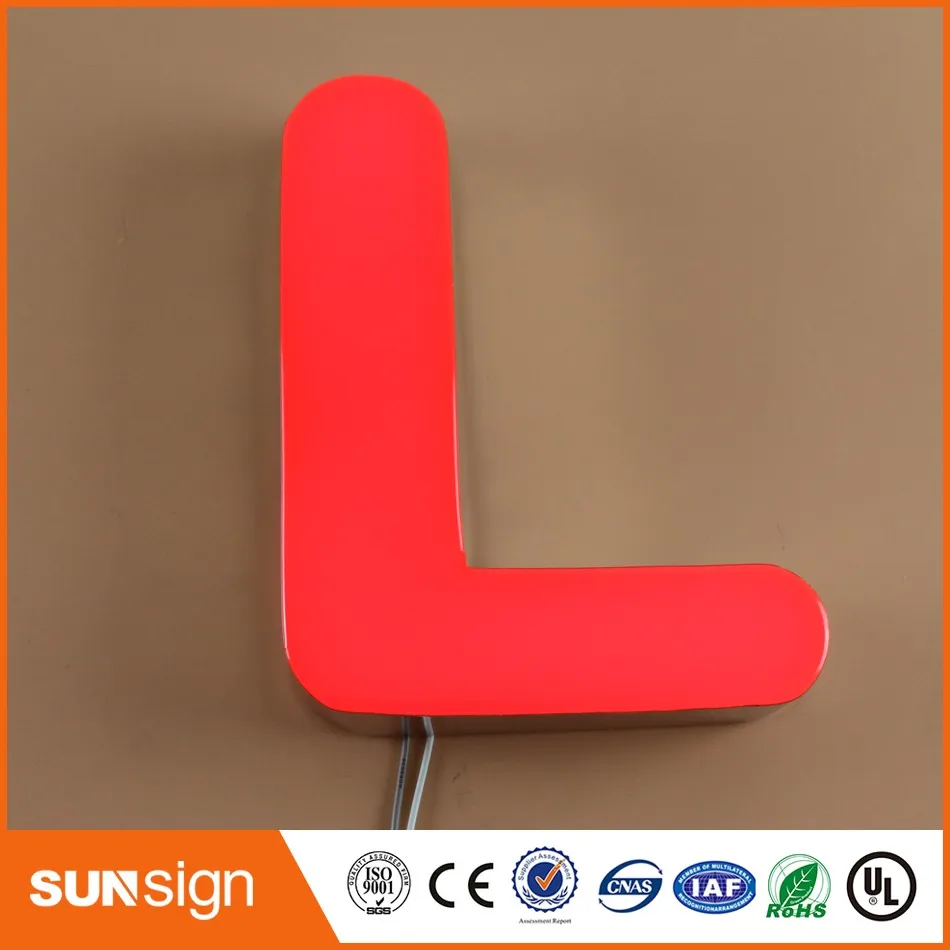 Outdoor illuminato a led back light acrilico di alta luminosità led lettere segni