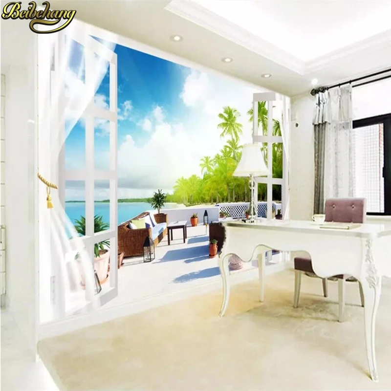 Beibehang Menyesuaikan Ukuran Tinggi Cepat HD Mural 3D Wallpaper Ruang Balkon Eropa Papel De Parede Wallpaper untuk Dinding 3 D