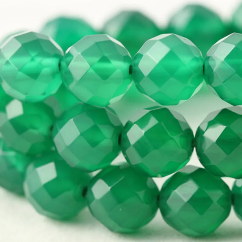 2-10mm Natural Faceted Green Agate beads For Jewelry Making Beads Bracelets 15\'\' Needlework DIY Beads Necklace Earring Trinket