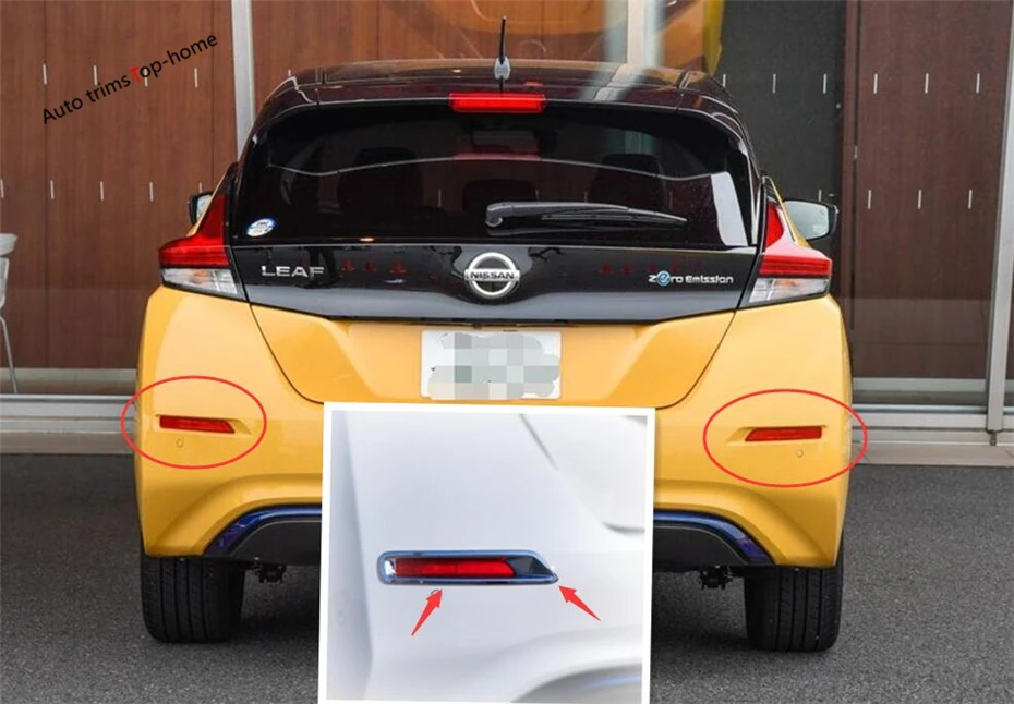 

Outside Trunk Tail Rear Fog Lights Lamp Cover Kit 2 Pcs / Set Fit For Nissan Leaf 2018 - 2022 ABS Exterior Mouldings