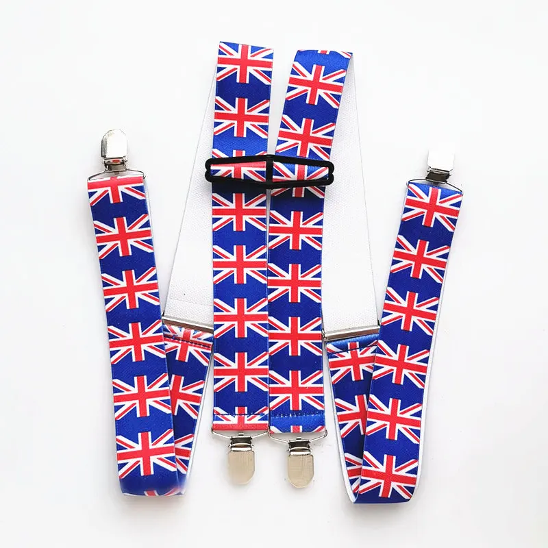 Tirantes con bandera británica para hombre y mujer, tirantes en forma de H, accesorios para adolescentes, Unisex, adultos y niños, nueva moda, BD044