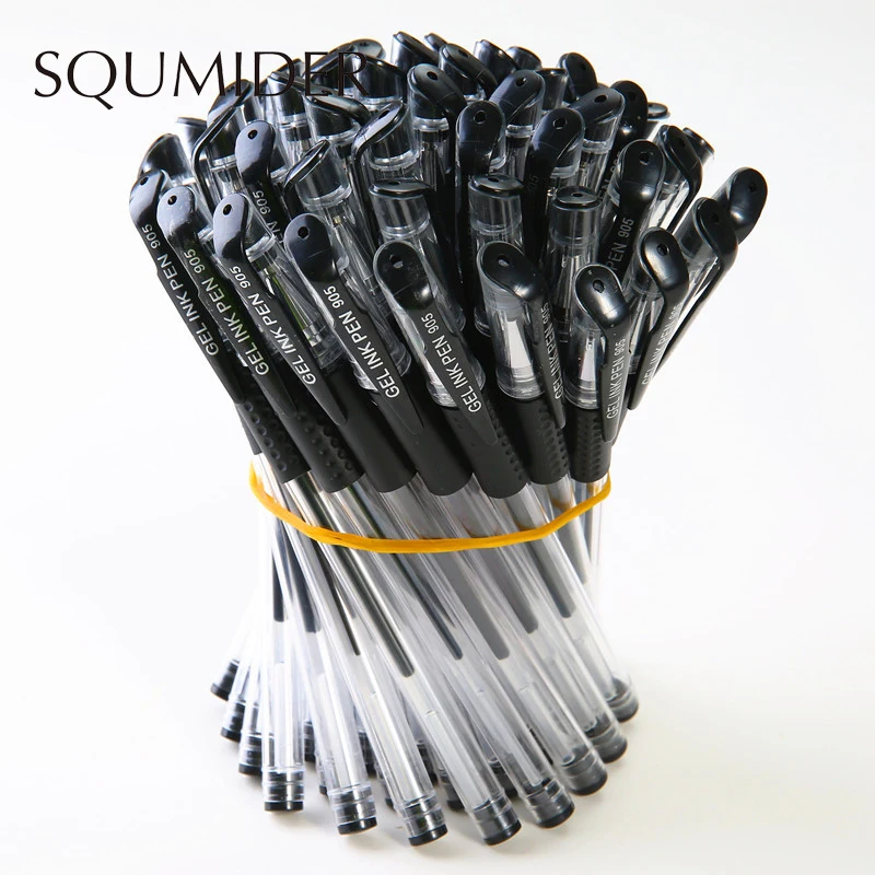 SQUMIDER-recambio de pluma de Gel de tinta neutra para oficina, suministros escolares y regalo para niños, 0,5mm, negro, azul y rojo, 3 unidades