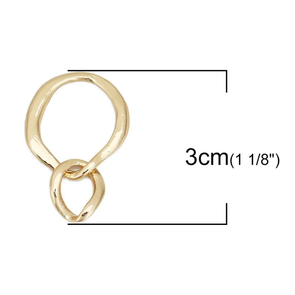 DoreenBeads Zinc Based Alloy Connectors Irregular KC Gold Infinity Symbol Jewelry DIY Charms 30mm(1 1/8\