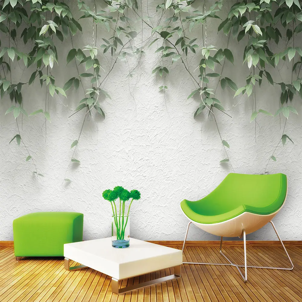 Kustom Wallpaper Mural Minimalis Modern Dinding Tanaman Dekorasi Lukisan-Kelas Tinggi Bahan Tahan Air