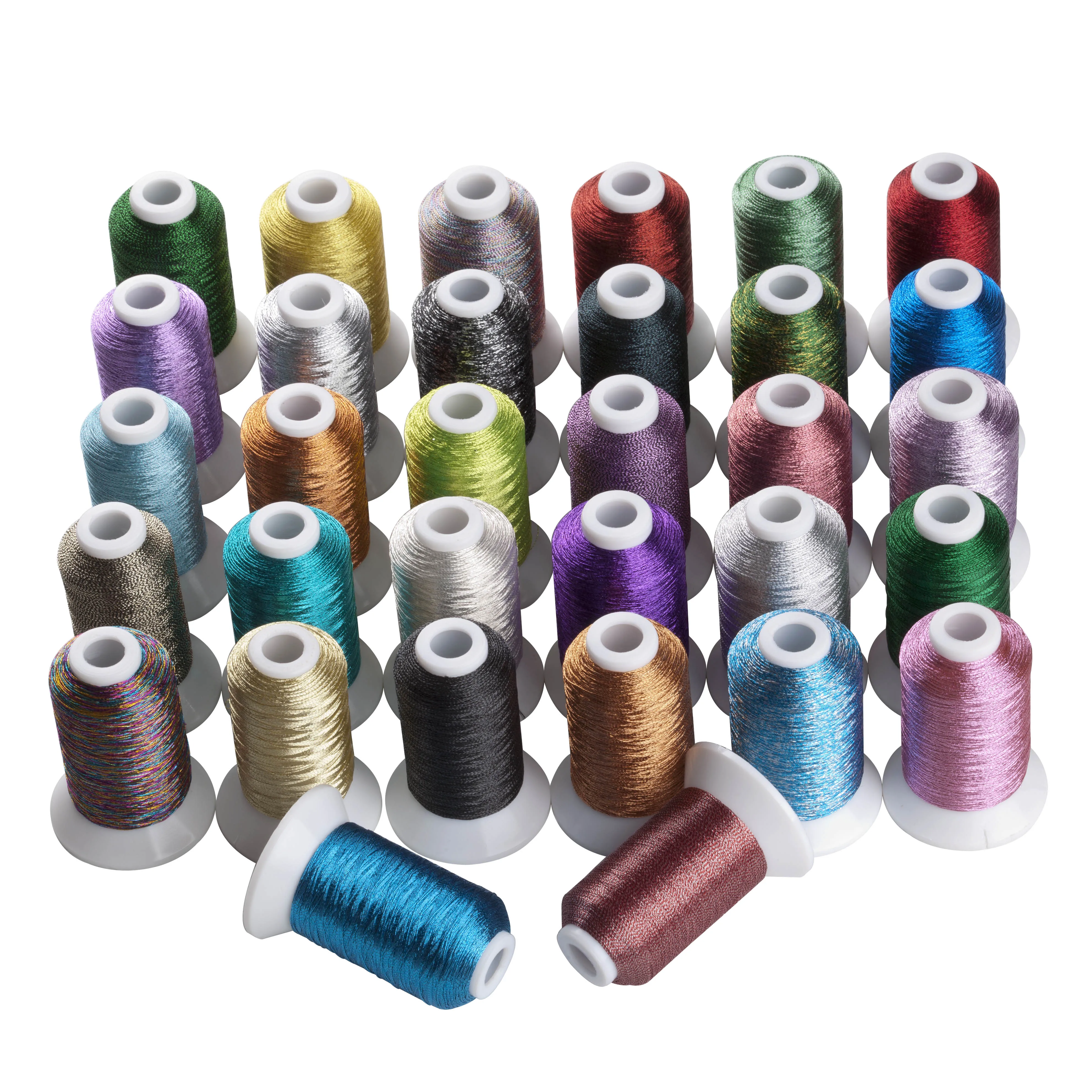 Simthread Brand 500m/cone MS Metallic Machine embroidery thread +50pcs Brother &Janome Machine A Bobbin with free shipping