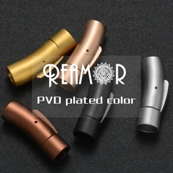 REAMOR 5pc Hole Size 4/5/6/8mm 316L Stainless Steel Clasps Hook Connector Buckle For Leather Bracelet Jewelry Findings Wholesale