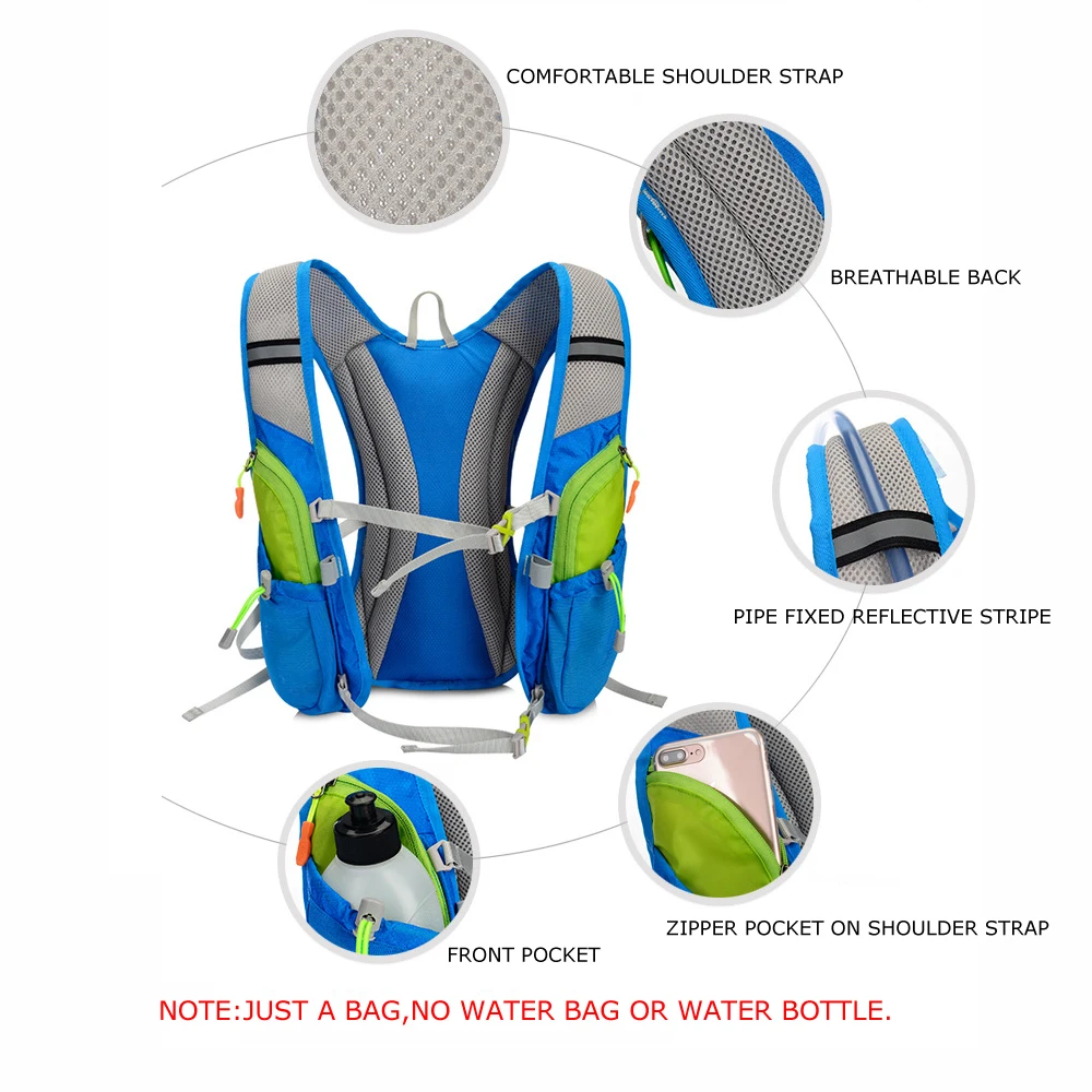 TANLUHU 675 Ultralight Outdoor Marathon Menjalankan Bersepeda Hiking Hidrasi Ransel Pack Tas Rompi Untuk 2L Air Bag Kandung Kemih Botol