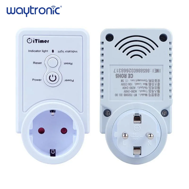 Enchufe inteligente GSM para la UE, interruptor de sincronización con Control remoto, SMS, inglés y ruso, controlador de temperatura con Sensor