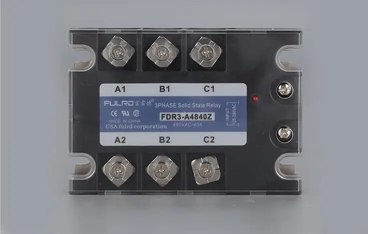 

Трехфазное твердотельное реле AC-AC AC125-380V управления AC24-480V 10A/FDR3-A4810Z 40A FDR3-A4840Z