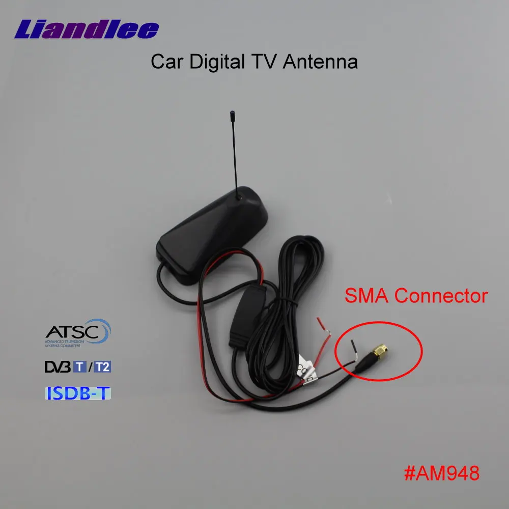 Car Digital TV Antenna Amplifier DVB-T ISDB-T ATSC Automobile Active Aerial SMA Connector Male Plug Booster ANT #AM948