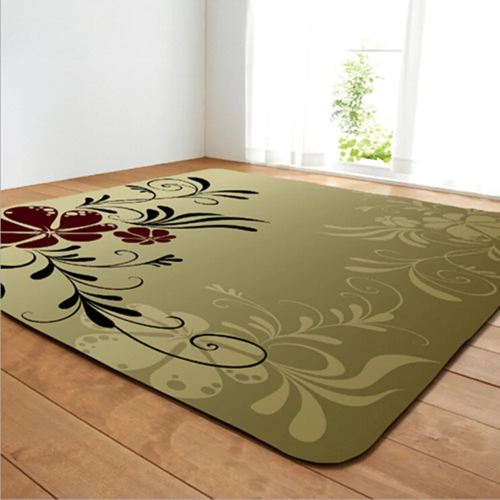 Rose flower print Rectangles carpet Applicable Home living room bedroom Rugs High-end hotel Decor rug Kitchen Non- Mat Carpets