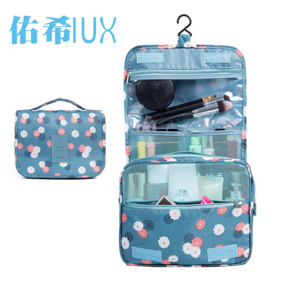 New Fashion Plaid Makeup Bag Nylon Foldable Cosmetic Box Make up Brushes Cream Tools Holder Orginazer Storage Case