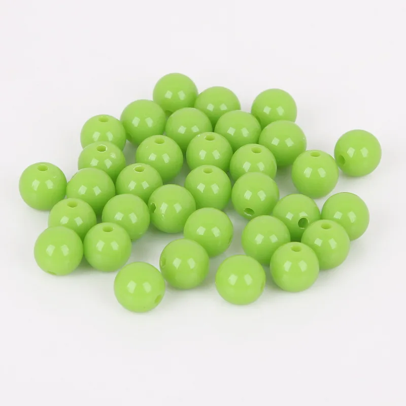 HMC 100pcs 8mm Shiny Round Acrylic Loose Beads Solid Color Round Ball Spacer Bead for Bracelet Making DIY
