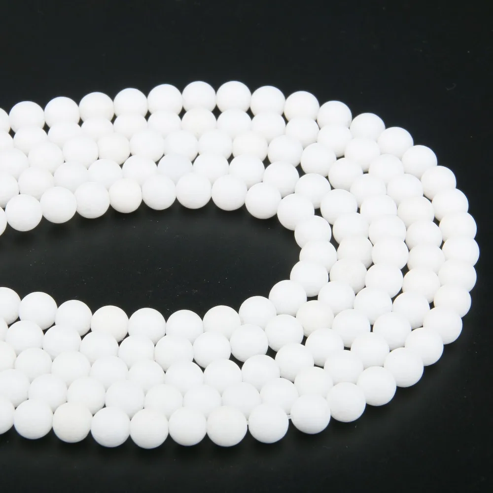 Natural Stone Beads White marble 4/6/8/10/12mm Fashion Jewelry Loose Beads for Jewelry Making Necklace DIY Bracelet