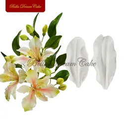 New arrival Lily Flower Petal Veiner Silicone Mold Fondant Sugarcraft Mould Set Cake Decorating Tool Bakeware