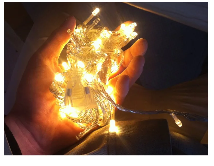 220 فولت 10 متر 100 المصابيح أدى سلسلة أضواء أضواء أضواء الجنية في الهواء الطلق أدى ضوء مصباح الزفاف الديكور