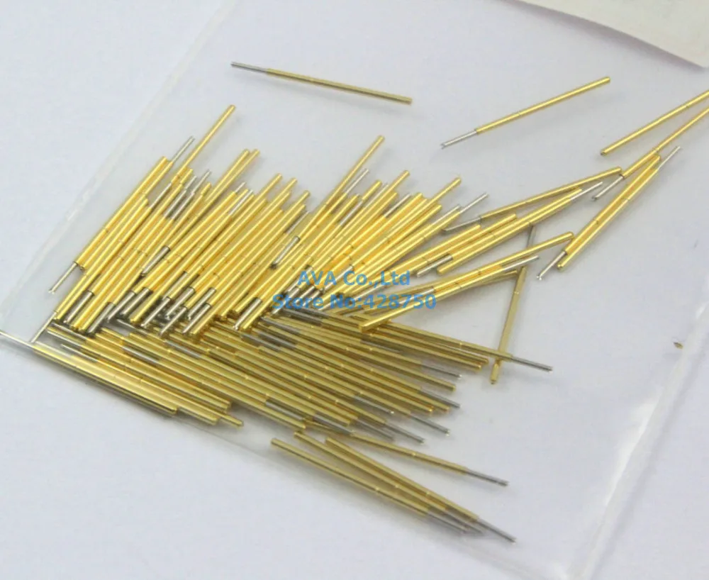 

100 Pieces P50-Q1 Dia 0.68mm Length 16mm 75g Spring Test Probe Pogo Pin