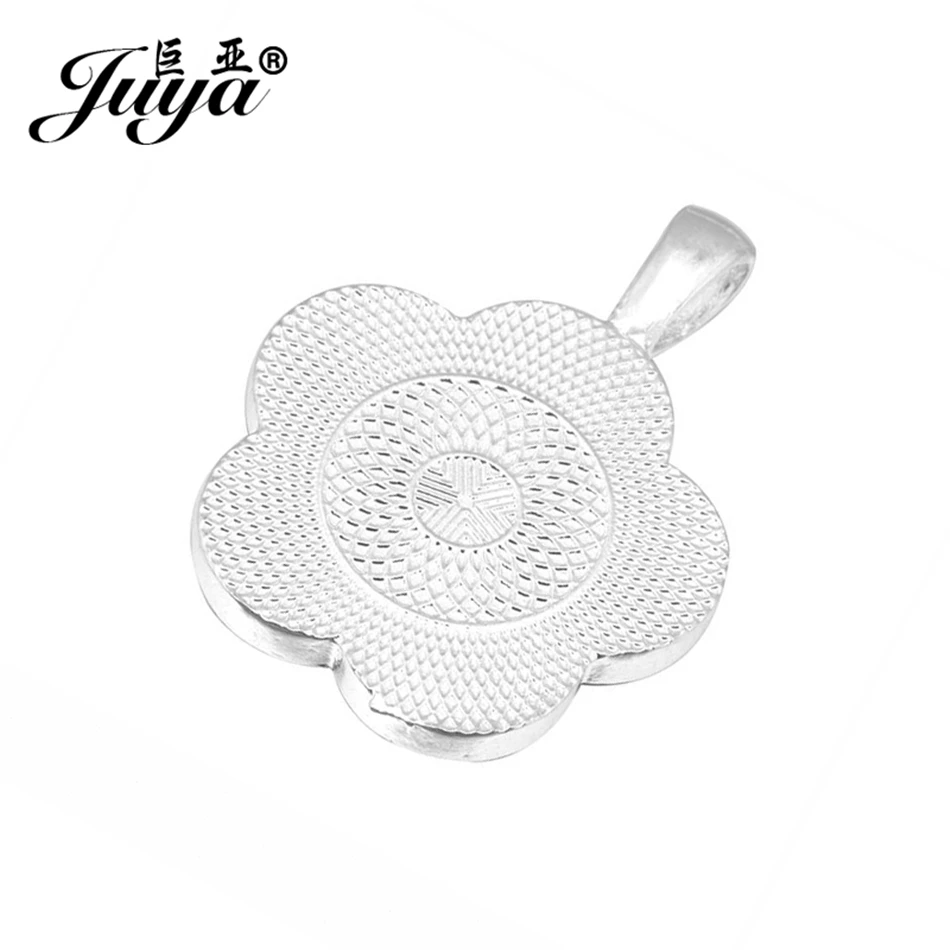 10 teile/los Vintage Blumen anhänger Cabochon Basis Lünetten Charms für DIY Schmuck Herstellung Halsketten Schlüssel anhänger liefert Zubehör – Detail 14