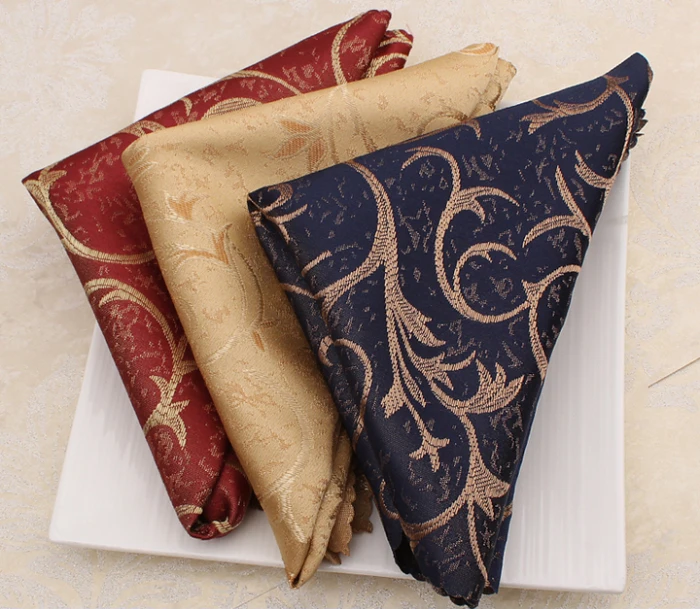 Exquisite Jacquard Napkins, Folding Flowers, Hotel, Wedding Banquet, Table Decoration Accessories, 48x48cm, 10Pcs