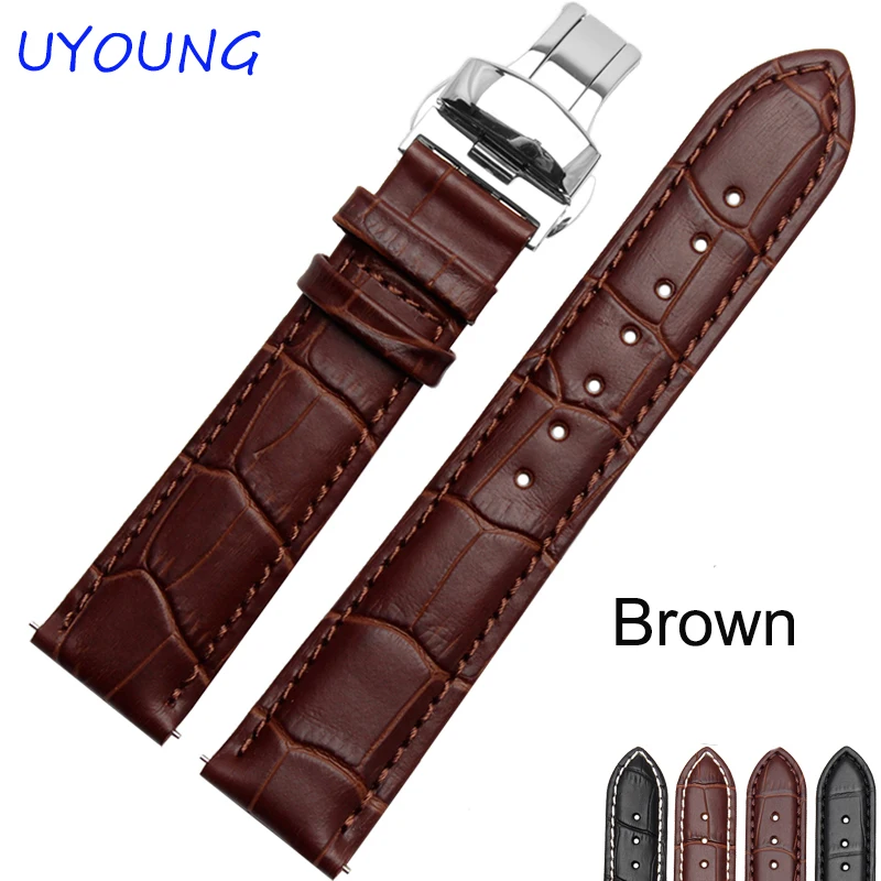 18/19/20/21/22/24mm Hot Sale Genuine Leather Watchband  Black Brown Watch accessories For Tissot Strap Bracelet