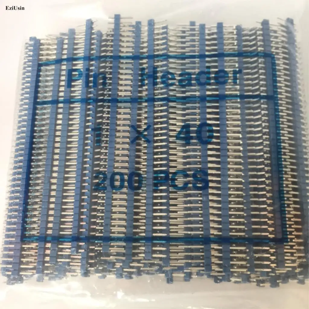 200 Stks/partij 40 Pin 1X40 Enkele Rij Man 2.54 Breekbare Pin Header Connector Strip Voor Arduino Zwart Rood blauw Geel Groen Wit