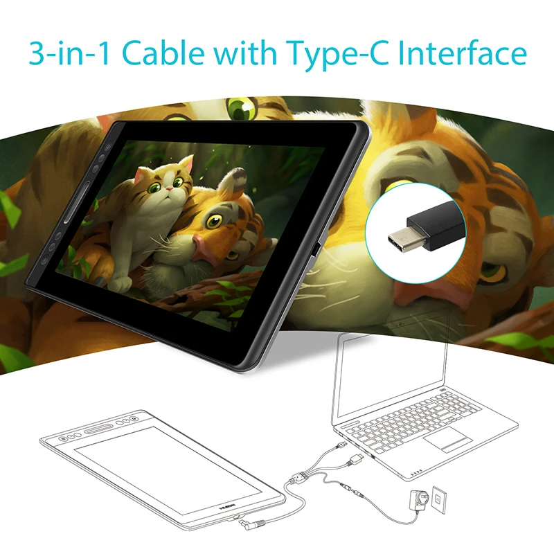 Imagem -06 - Mesa Digitalizadora Huion Kamvas Pro 13 Animação de Monitor de Mesa Gráfica com Suporte de Inclinação sem Bateria Stylus 8192 Níveis Caneta Ecrã Completo Laminado de 133 Polegadas para Linux Macos Windows Chromeos