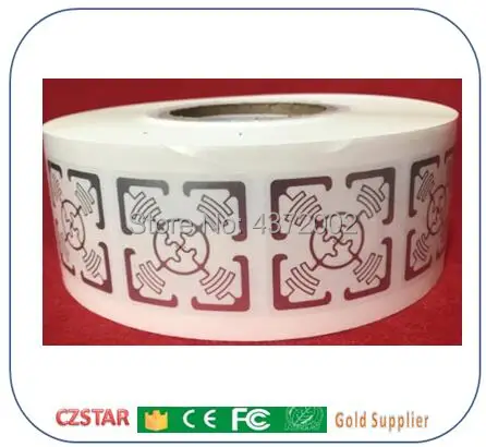RFID 스마트 슈퍼마켓 시스템 3D 안테나 사각형 UHF RFID 태그 라벨 스티커, iminj monza 4E 칩, 50x50mm, 100 개