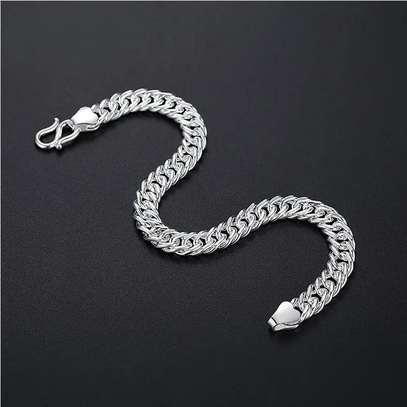 TJP Top Quality Silver 925 Men Bracelets Jewelry Charm Silver Link Chain Bracelet For Boy Accessories Fashion Valentine\'s Day
