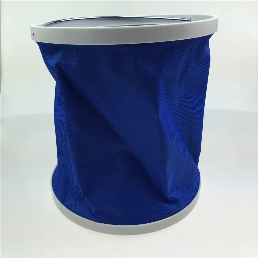 STARPAD Large buffet car wash portable outdoor fishing bucket multifunctional storage bucket folding bucket 11L- blue car