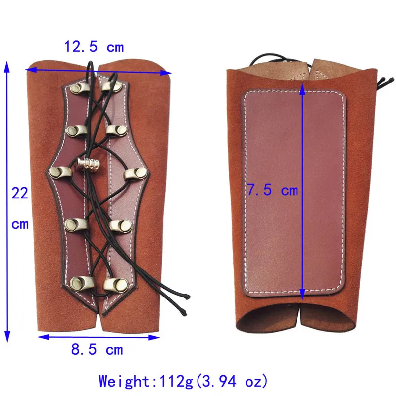 1 Piece Brown Arm Guard Archery Arm Safety Protection Turn Fur Material For Hunting Shooting Sports Safety Gear