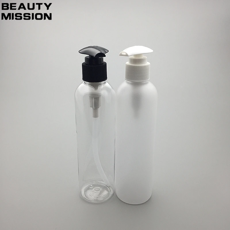 BEAUTY MISSION 250ml Plastic PET Empty Soap Shampoo Pump Bottle Lotion Shower GEL Refillable Makeup Bottles Containers