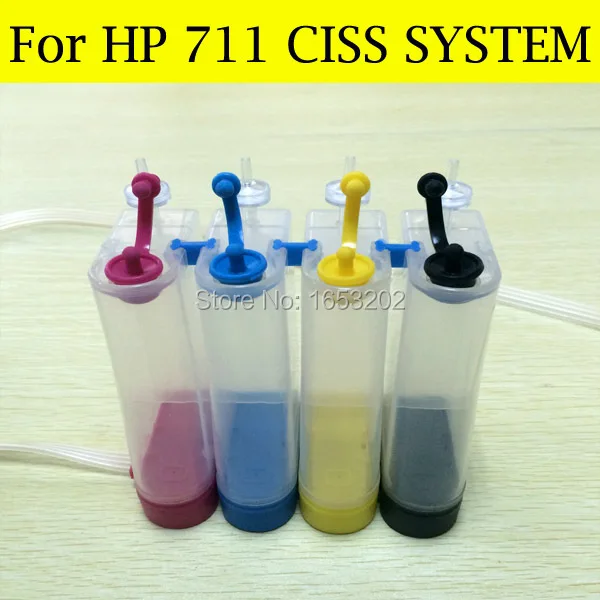 1 Set Best Continuous Ink Supply System For HP 711 Use For HP Designjet T120 T520 120XL 520 Printers With 711XL 711 CISS