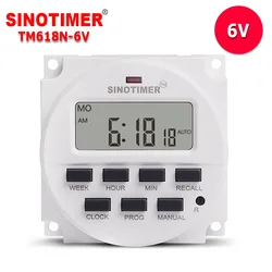 6V DC Timer Interruttore di 7 Giorni Programmabile Relè di Tempo con 12/24hr Formato Orologio GRANDE Display LCD 1.6 pollici Ricarica Della Batteria All'interno