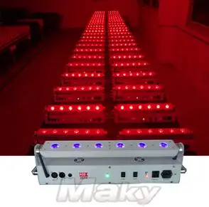 1UNIT 6PCS led battery&wireless RGBWA wall washer  club party stage KTV dance bar liminaires theatre cyclorama illuminacion