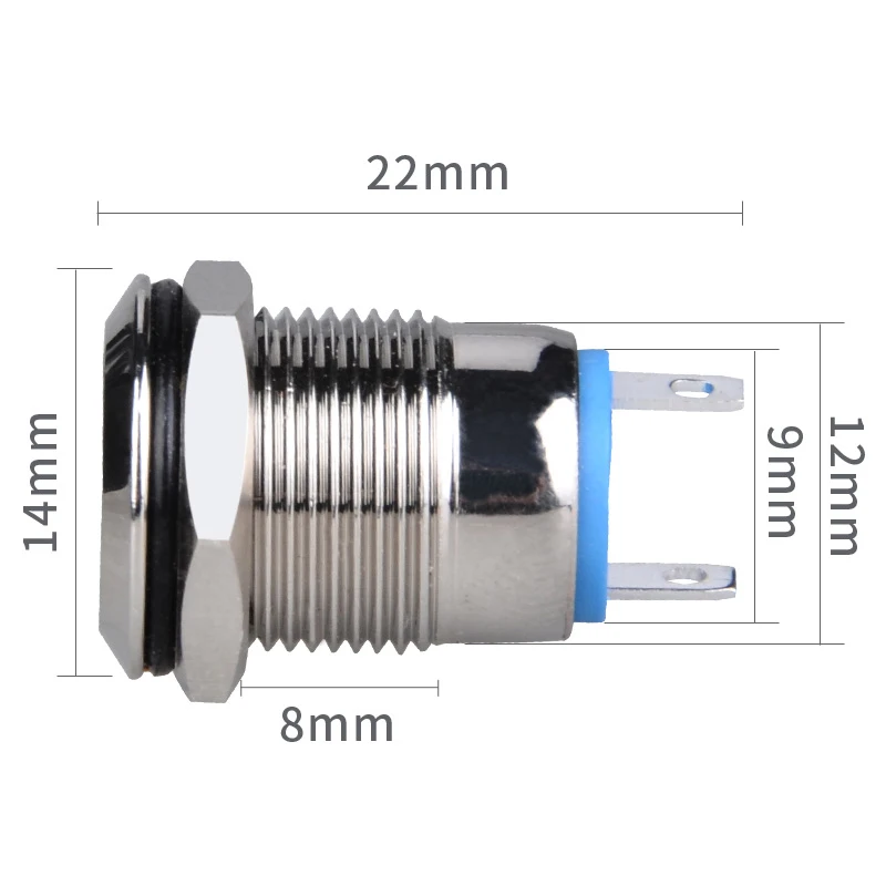 1pc 12mm metal button switch Locking Latching /Self-reset Momentary waterproof press the point, flat head and high head