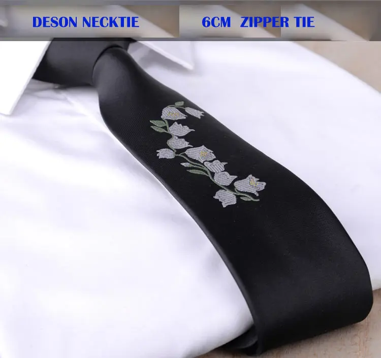 NEW Classic Neckwear Cravat Easy To Pull Lazy Necktie Narrow Business  Meeting Interview Wedding Zipper Man Logo Tie 6cm