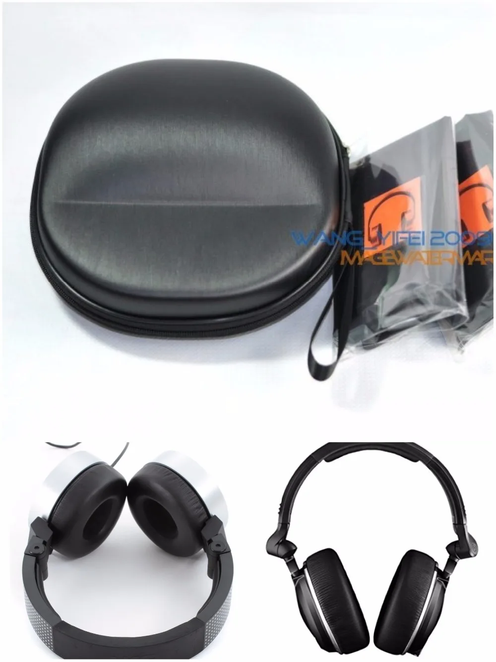 0Hard Carrying Case Box & Bag Pouch Groups For AKG K81 K181 K182 DJ Headphone & K167 K67 Headsets Metal Wire Drawing Pattern