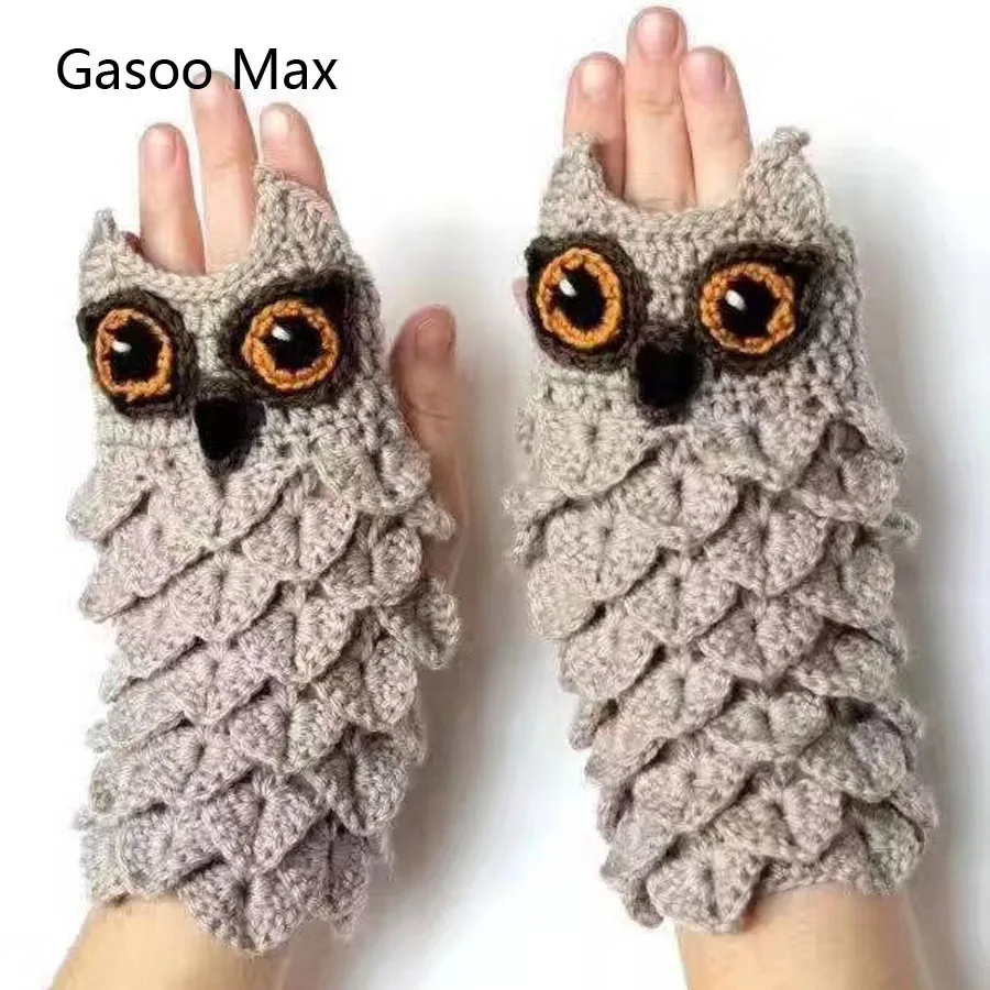 Adults And Children Winter Autumn Warm Hand Warmers Parents Kids Winter Lovely Cute Owl Knitted Gloves