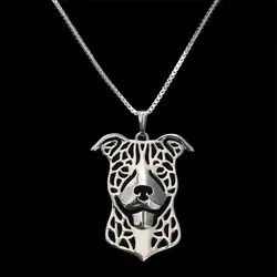 Lovers' Alloy Pet Dog Necklaces Women's Pitbull Pendant Necklaces Drop Shipping