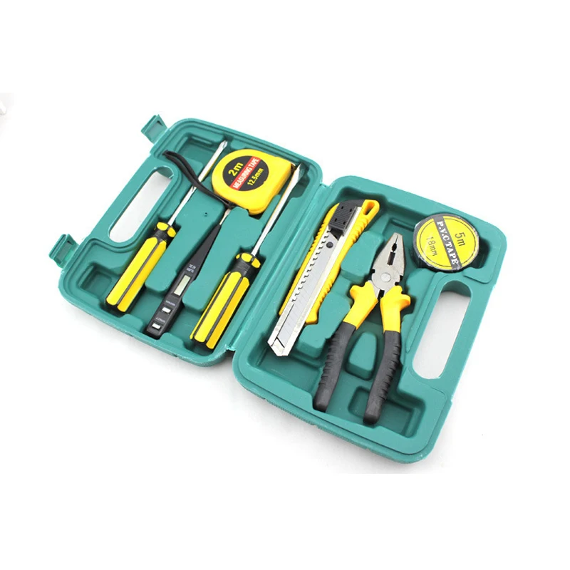 Household Tools 8 PCS/ SET Combination Tool Boxes Hammer Pliers Screwdriver Wrenches Knife Hand Work Household Tool Set