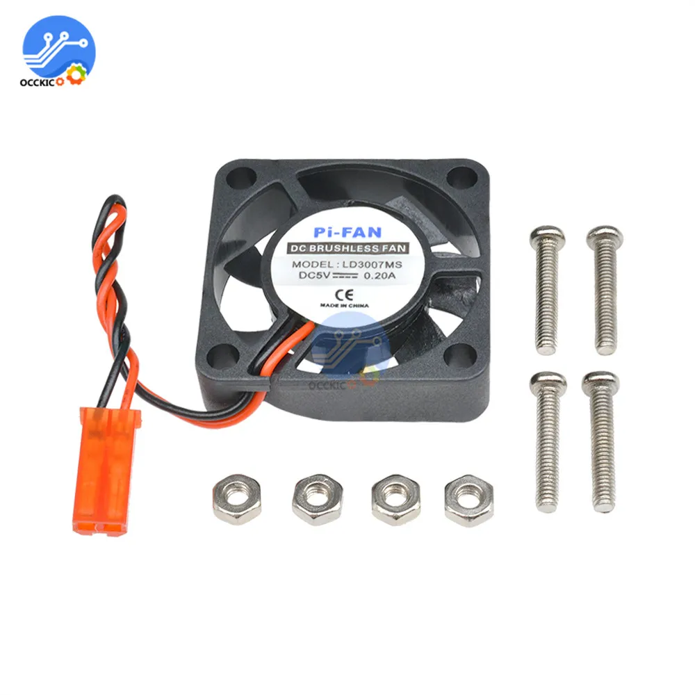 1PCS 5V 0.2A Cooling Cooler พัดลมสำหรับ Raspberry Pi รุ่น B + / Raspberry Pi 2/3