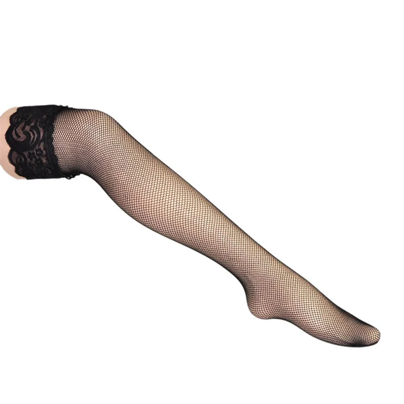 Sexy Women\'s Stockings Hollow Out Mesh Lace Top Party Thigh High Stockings Sexy Lingerie Hot Black Back Seam Fishnet Stockings